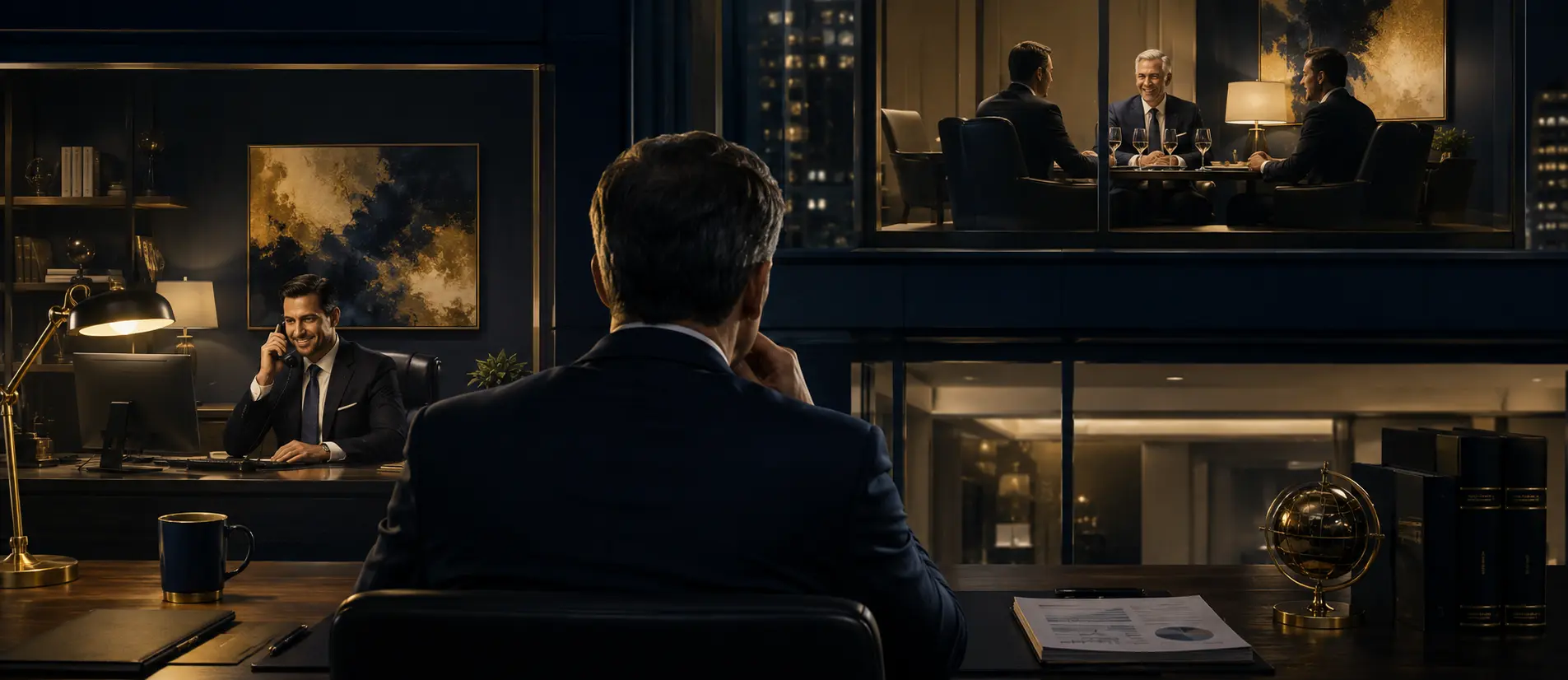 High-stakes boardroom negotiation